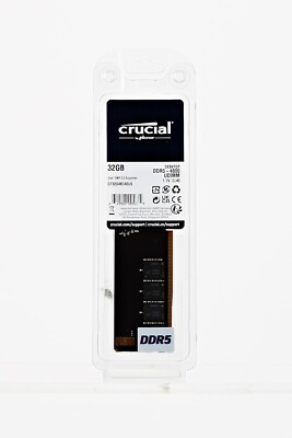 Crucial CT32G48C40U5 32GB DDR5 RAM 4800MHz PC5-38400 Memory Crucial CT32G48C40U5 32GB DDR5 RAM 4800MHz PC5-38400 Memory