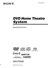 Sony DAV-FX500 Home Theater System Owners Manual