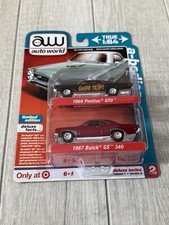 2024 AUTO WORLD TARGET 2 PACK 1966 PONTIAC GTO 1967 BUICK GS 340 ULTRA RED CHASE