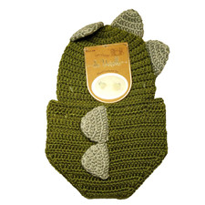 So Dorable - Infant Hand Crocheted Hat Diaper Cover Set - Green, 0-6M