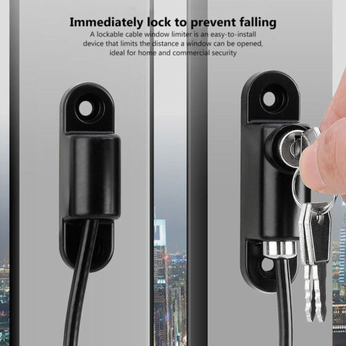 2/4X Window Door Restrictor Child Baby Safety Security Lock Cable Catch Wire UK - Picture 4 of 14