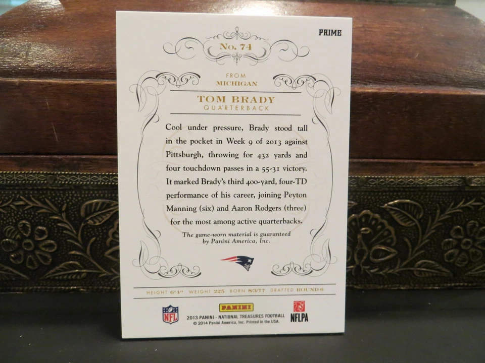 National Treasures Century Materials Prime Jersey Patriots Tom Brady 15/25  2013 - Image 3 of 4