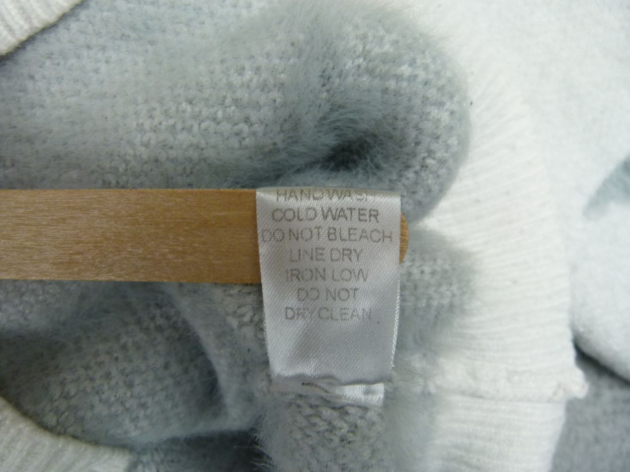 Macaron Womens Medium White Pullover Sweater Gray… - image 7