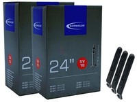 2X Schwalbe Fahrradschlauch 24 Zoll Sclaverand 40-507/62-507 SV10 +3 Reifenheber