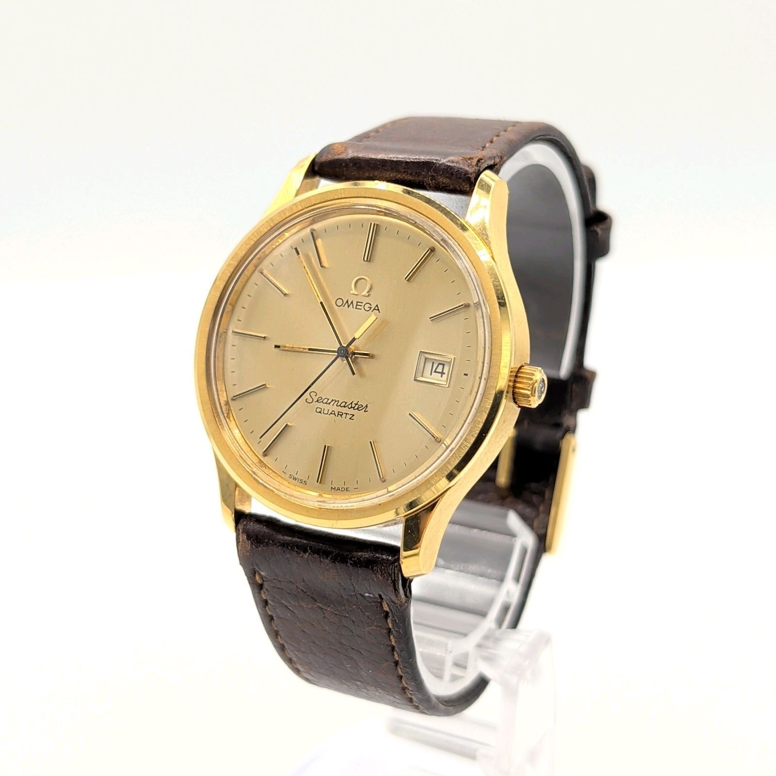 OMEGA Seamaster Watch Quartz Ladies Square Gold Combi Y2K 00S Vintage Working image 3