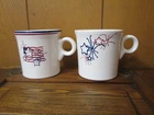 2 Fiestaware July 4th mugs patriotic fireworks USA coffee cups discontinued Fies
