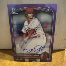 2025 Bowman George Klassen Purple Auto /250 Los Angeles Angels