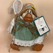 VTG Russ Berrie Kathleen Kelly Critter Duck Miss Happywings Girl w Butterfly Net