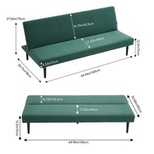 Sofa Bed Couch Adjustable Armless Couch Sleeper Convertible Recliner Lounge Home