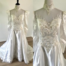 VTG Alfred Angelo Classic Romantic Princess Puffed Victorian Wedding Dress 10