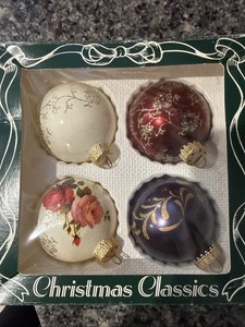 Vintage Christmas By Krebs Classics Glass 4 Bulb Christmas Tree Ornaments Noel