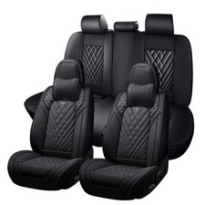 CX-9 2007-2023 Seat Covers Waterproof Nappa Full Set w/Headrests Black