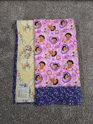 Dora The Explorer Vtg Y2K Custom Quilt Double-sided USA Made Project Linus 