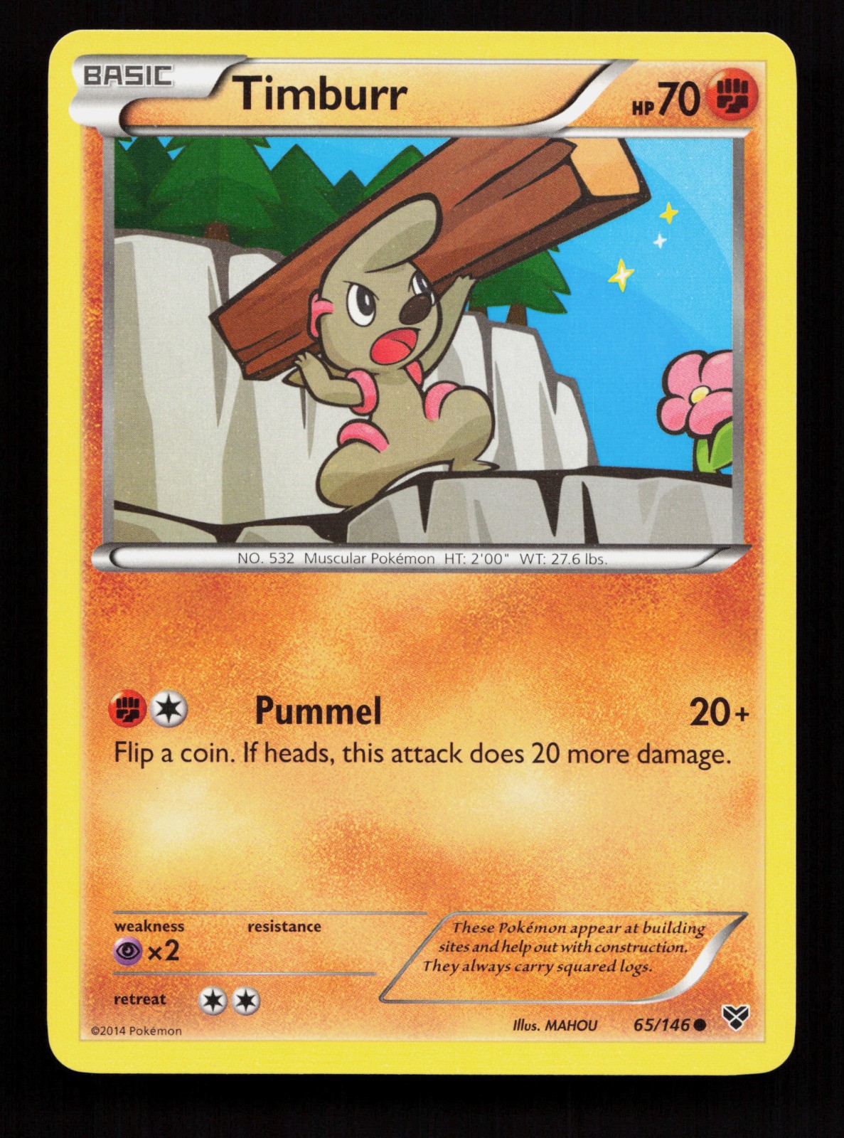 Timburr 65/146 Normal Pokemon TCG XY Base Set MP