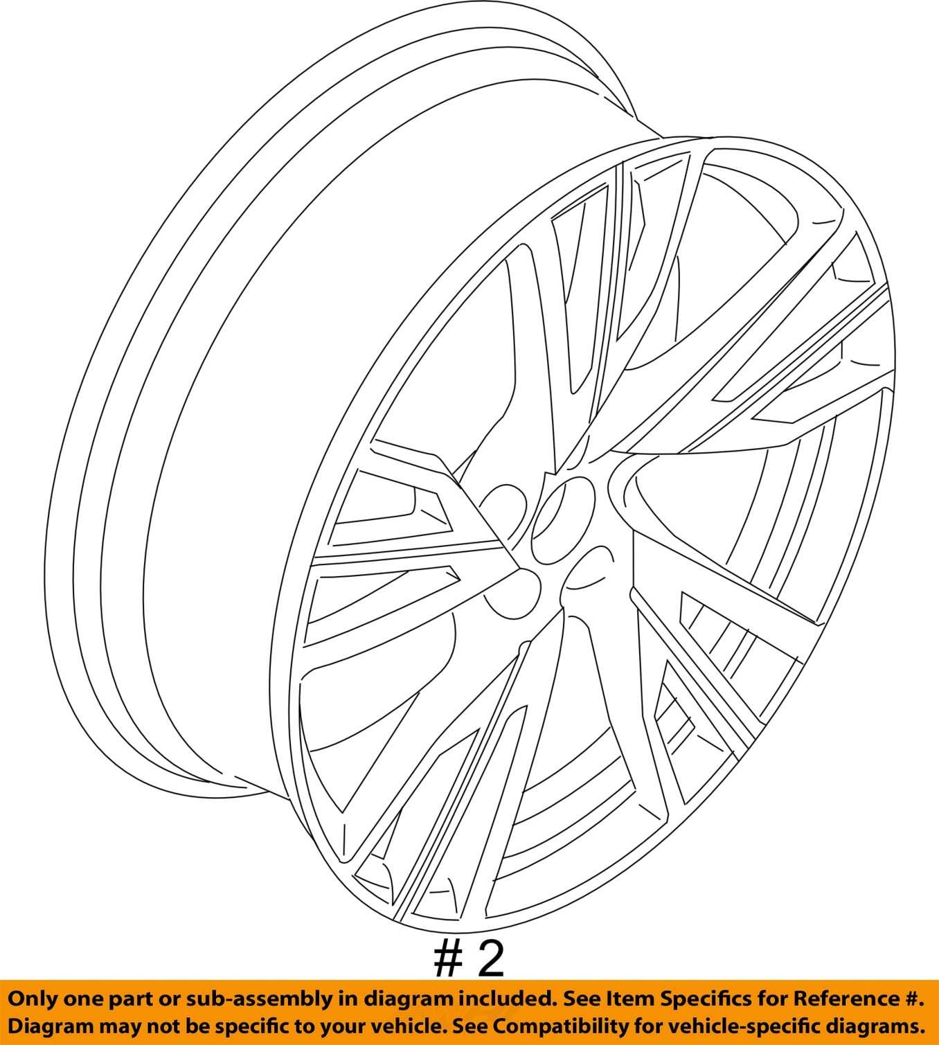 2014-2020 BMW I8 OEM 20X8.5 FRONT RIGHT 15 SPOKE DIRECTIONAL ALLOY WHEEL RIM