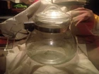 Vintage RARE 1930s-40s Pyrex Glass Utility Tea Coffee Pot 7125B Flameware +Lid