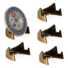 5 Pcs Challenge Coin Holder Display, Military Coin Display Stand, Metal Coin Eas