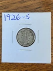 1926-S MERCURY DIME. FINE CONDITION. SEMI-KEY DATE