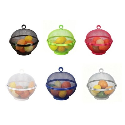Ventilated Produce Basket with Cover Mesh Bowl for Fruit Bread and Vegetables