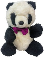 Vintage Chosun Panda Bear 10" Hand Puppet Plush Stuffed Animal Bow Tie Full Body