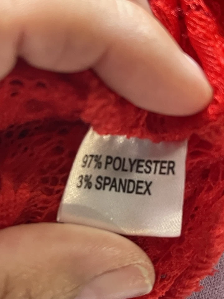 Sexy Lencería Roja Vestido de Encaje Medias Ganchos Stripper Talla XL F-170 Foto 4 de 4