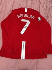 Maglia vintage del Manchester United con il numero 7 di Ronaldo, maniche lunghe
