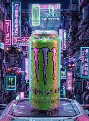 Monster Energy Ultra Paradise 500ml - Sugar Free Kiwi & Lime Flavor - Full Can