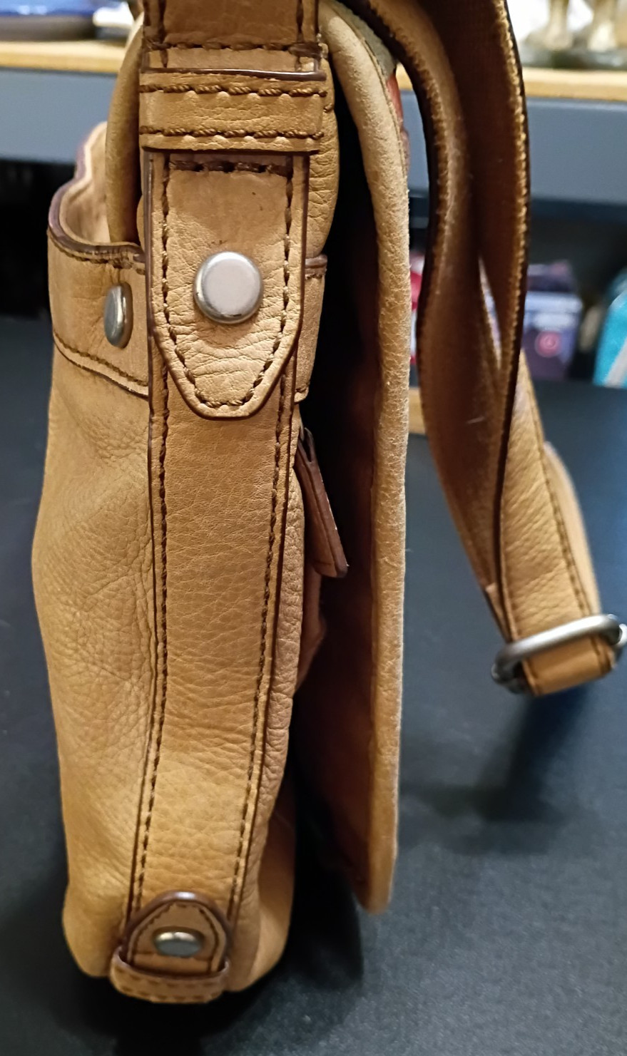 Fossil Maddox Patchwork Flap Pebbled Leather Cros… - image 22