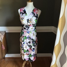 Lauren Ralph Lauren sleeveless floral faux wrap dress size 4