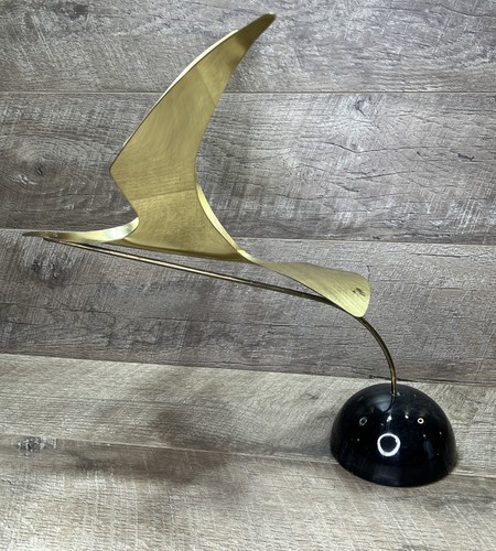 Curtis Jere Metal Art Artisan House "Bird in Flight" Sculpture Onyx 1985 Signed - Picture 2 of 21