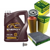 Mann Inspektionspaket 5L Mannol Energy 5W-30 FüR VW Lupo 1.7 SDI Polo 64 1.9 D