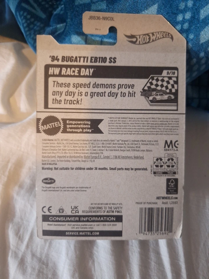Hot Wheels ’94 Bugatti EB110 SS Purple HW Race Day 2025 #221/250 (9/10) - Image 2 of 2