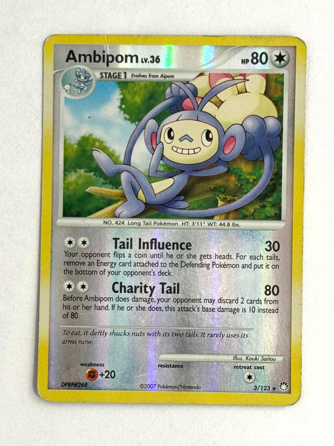 Pokémon TCG Ambipom 3/123 Reverse Holo Rare Mysterious Treasures