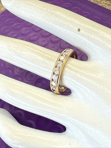 💎 14 Karat Solid Yellow Gold .80 Ctw Natural Diamond Wedding Ring Sz 9 1/2 - Picture 7 of 9