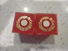 George & Co #6014 Sanded Casino Pair of Red DICE + FREE Las Vegas Poker Chip