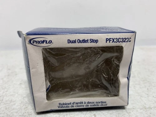 ProFlo PFX3C322C Dual Outlet Stop 5/8"x3/8"x3/8" Chrome - Picture 2 of 10