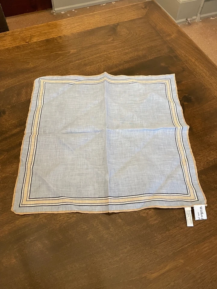 Ermenegildo Zegna for Wilkes Bashford 100% Linen Pocket Square Made in Italy EUC - Image 4 of 4