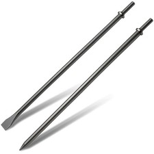 2 Pack 18 Inch Air Hammer Bits Pointed Flat Chisel Set 0.401 Shank 2 Pack 18 Inch Air Hammer Bits Pointed Flat Chisel Set 0.401 Shank