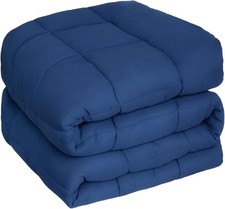 Quilted Bed Comforter Duvet Insert - Queen/Full Size, Navy Blue Down