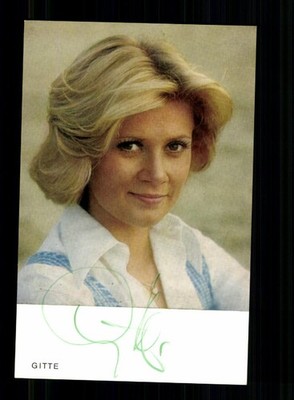 Gitte Henning Autograph Card Original Signed # BC 227861