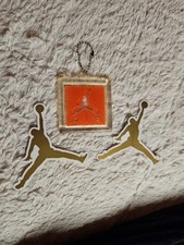 Retro NIKE Air Jordan Jumpman Shoe Hang Tag Keychain Plastic Orange