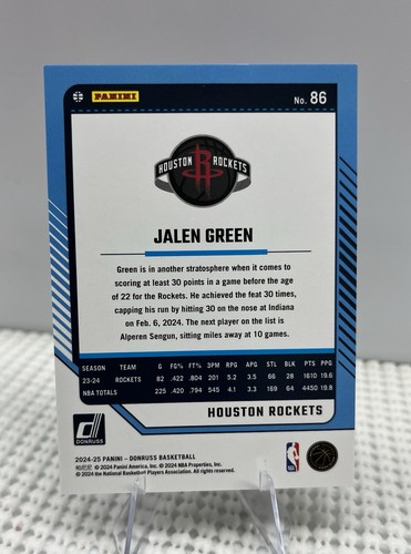 2024 Donruss Basketball Jalen Green Gold Wedges /10 SP! - Photo 5/5