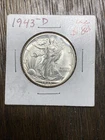 1943-D 50C Uncirculated Walking Liberty Half Dollar