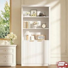 71 Inch Tall 5 Tier Book Shelf Storage Cabinet Adjustable Shelves Modern Design