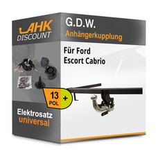 Für Ford Escort Cabrio 94-00 G.D.W. Anhängerkupplung abnehmbar + 13polig E-Satz