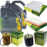 Mann Inspektionspaket 10L MB 5W-30 229.51 FüR Mercedes S211 E 280 T CDI W211