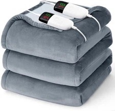 Heated Electric Blanket Queen Size - 84" x 90" Heating Blanket with Dual Control