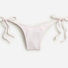 New J Crew Ribbed Cheeky String Bikini Bottom Pale Blossom Size Medium BE805