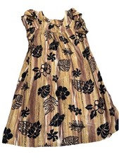 Vtg Hawaiian Dress MuuMuu L Floral Tropical Gown 100% Cotton Made In USA