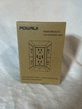 Powrui AHR-508 6 AC Outlets 2 USB Ports Surge Wall Charger 3 Sided White